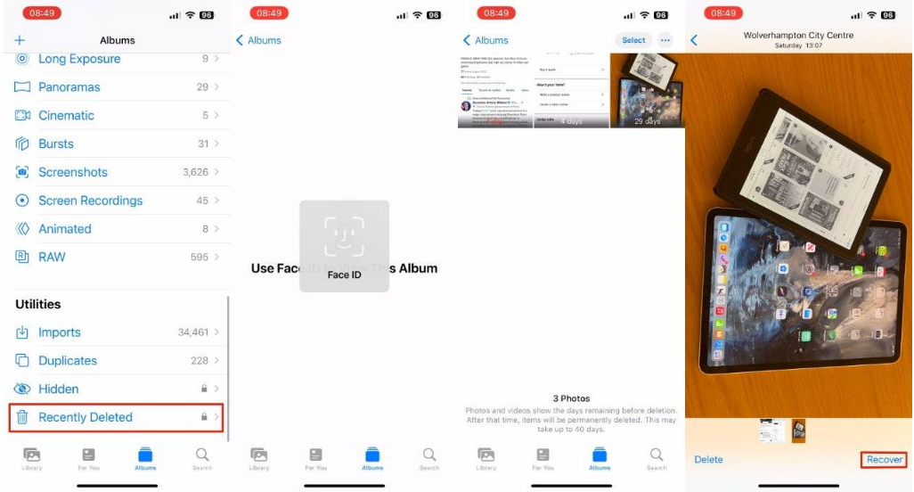 芮城苹果14维修分享 iPhone14 上恢复已删除的照片 